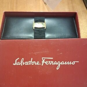 Salvatore Ferragamo Black Leather Wallet
